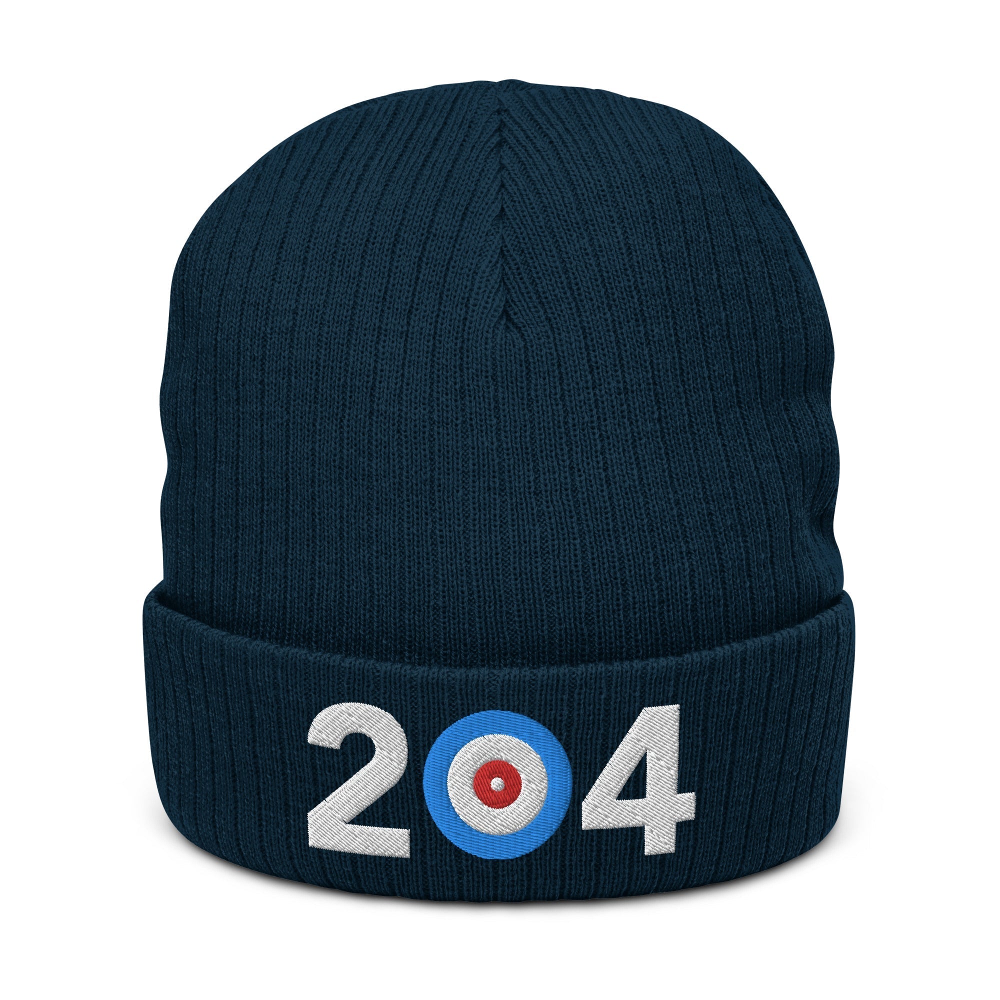 204 Manitoba Area Code Ribbed knit beanie