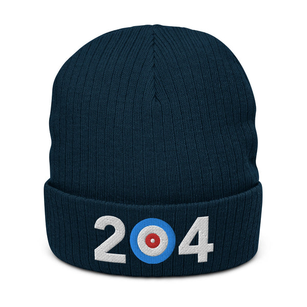 204 Manitoba Area Code Ribbed knit beanie