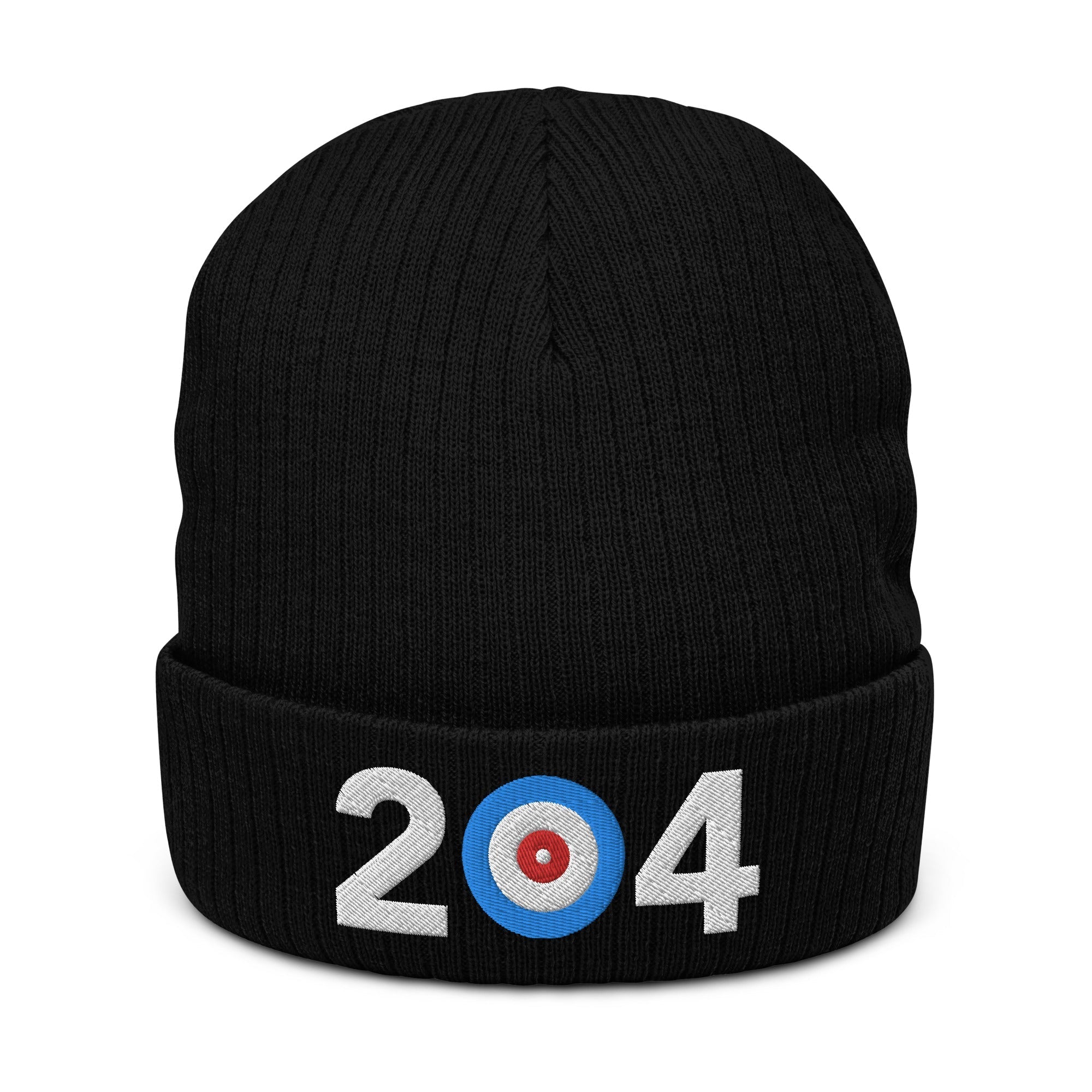 204 Manitoba Area Code Ribbed knit beanie