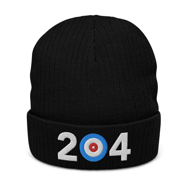 204 Manitoba Area Code Ribbed knit beanie