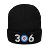 306 Saskatchewan Area Code Ribbed knit beanie