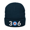 306 Saskatchewan Area Code Ribbed knit beanie