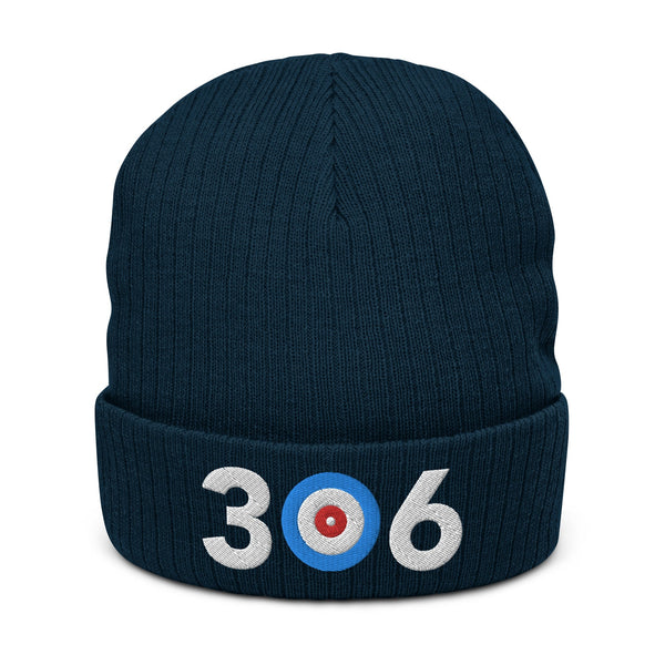 306 Saskatchewan Area Code Ribbed knit beanie