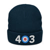 403 Calgary Area Code Ribbed knit beanie