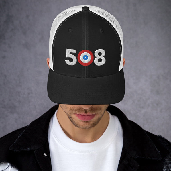 508 Area Code - Massachusetts Curling Club Trucker Cap