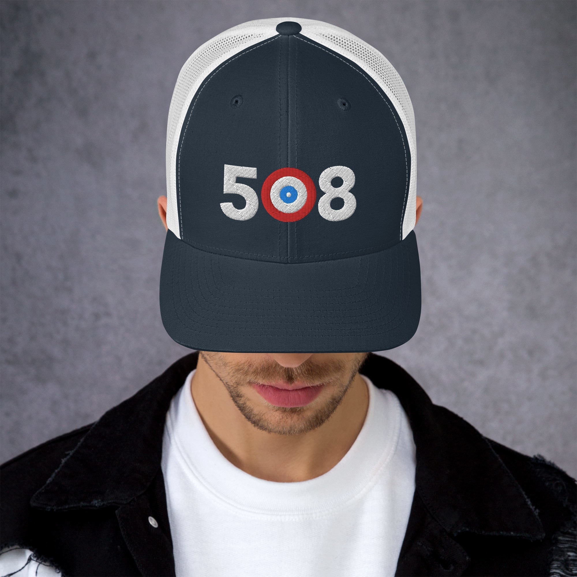 508 Area Code - Massachusetts Curling Club Trucker Cap
