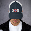 508 Area Code - Massachusetts Curling Club Trucker Cap
