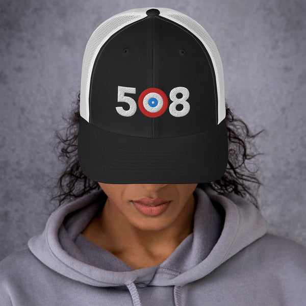 508 Area Code - Massachusetts Curling Club Trucker Cap