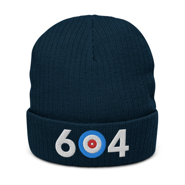 604 Vancouver Area Code Ribbed knit beanie