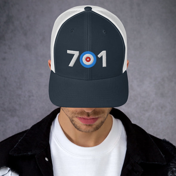 701 Area Code - North Dakota Curling Club Trucker Cap