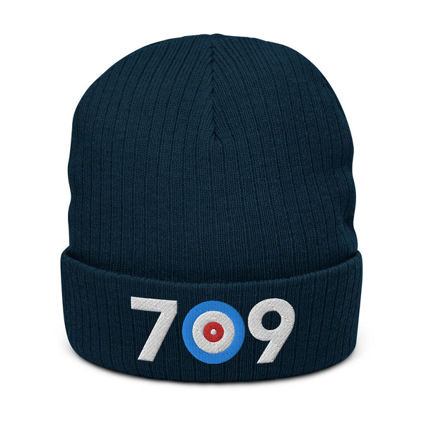 709 New Foundland Area Code Ribbed knit beanie