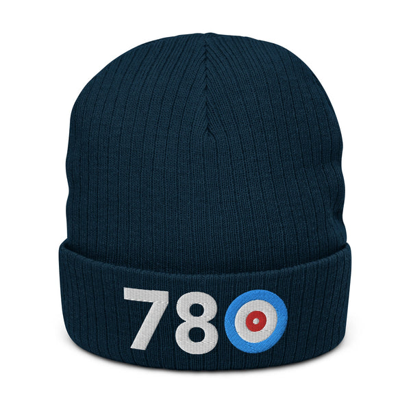 780 Edmonton Area Code Ribbed knit beanie