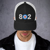 802 Area Code - Vermont Curling Club Trucker Cap