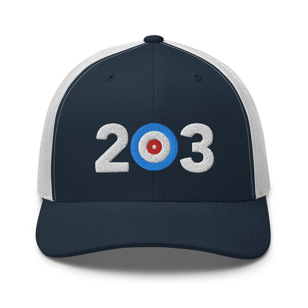 Area Code 203 - Connecticut Curling Club Trucker Cap
