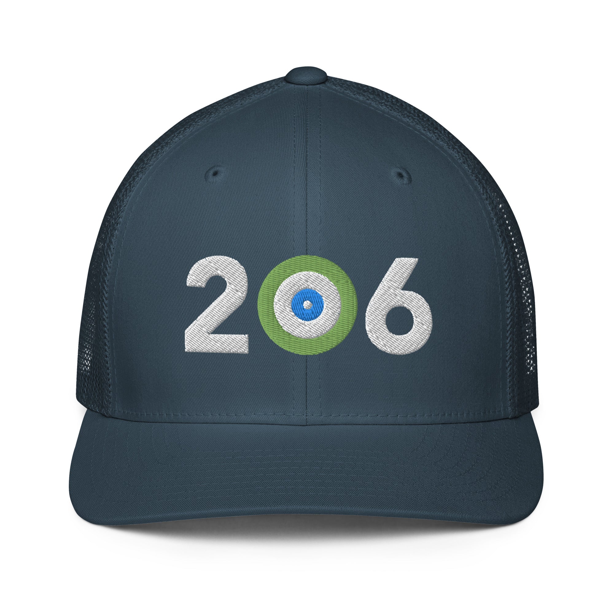 Area Code 206 - Seattle Curling Club Closed-back trucker cap
