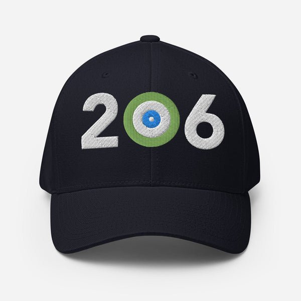 Area Code 206 - Seattle Curling Club Structured Twill Cap