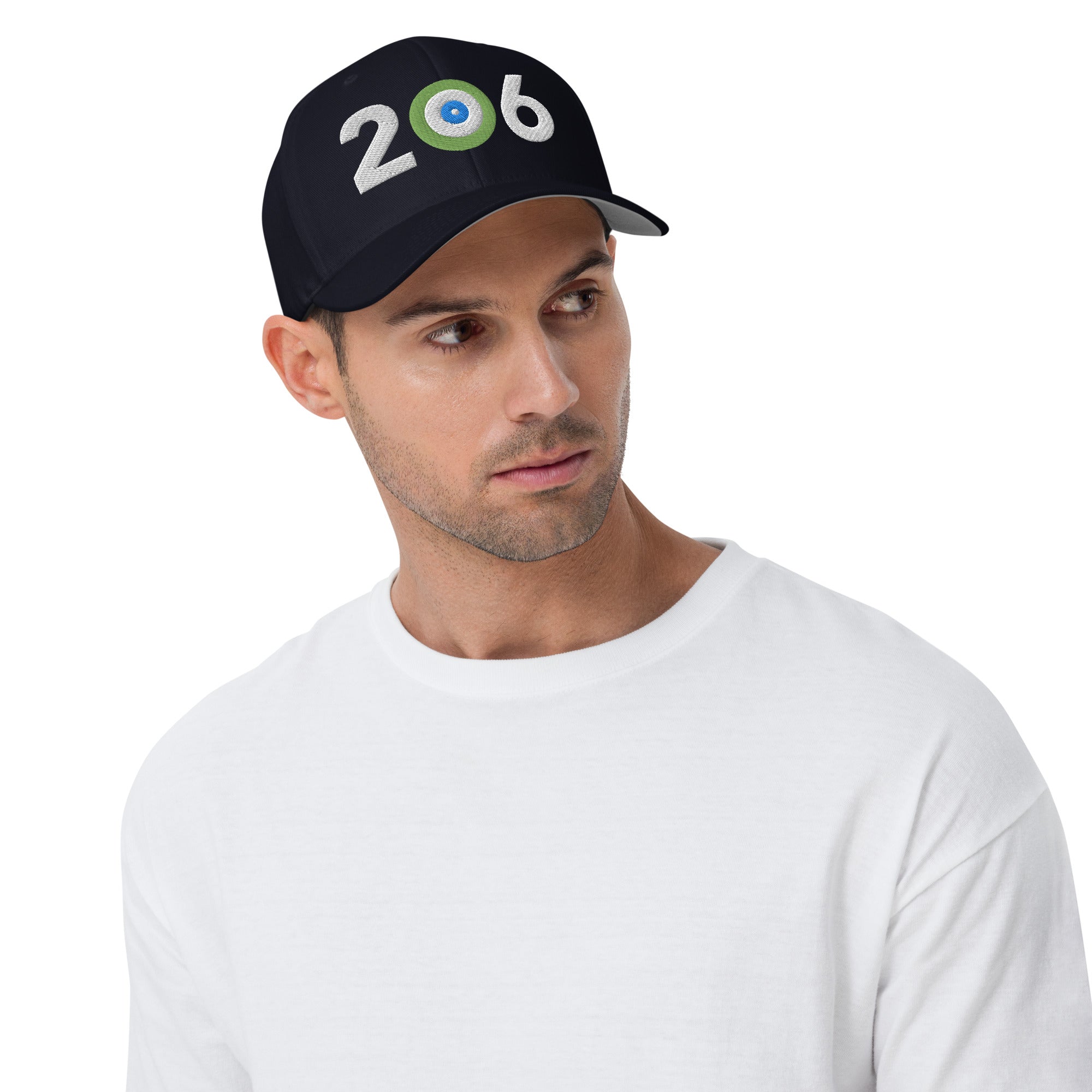 Area Code 206 - Seattle Curling Club Structured Twill Cap