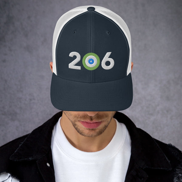 AREA CODE 206 - SEATTLE CURLING CLUB TRUCKER CAP