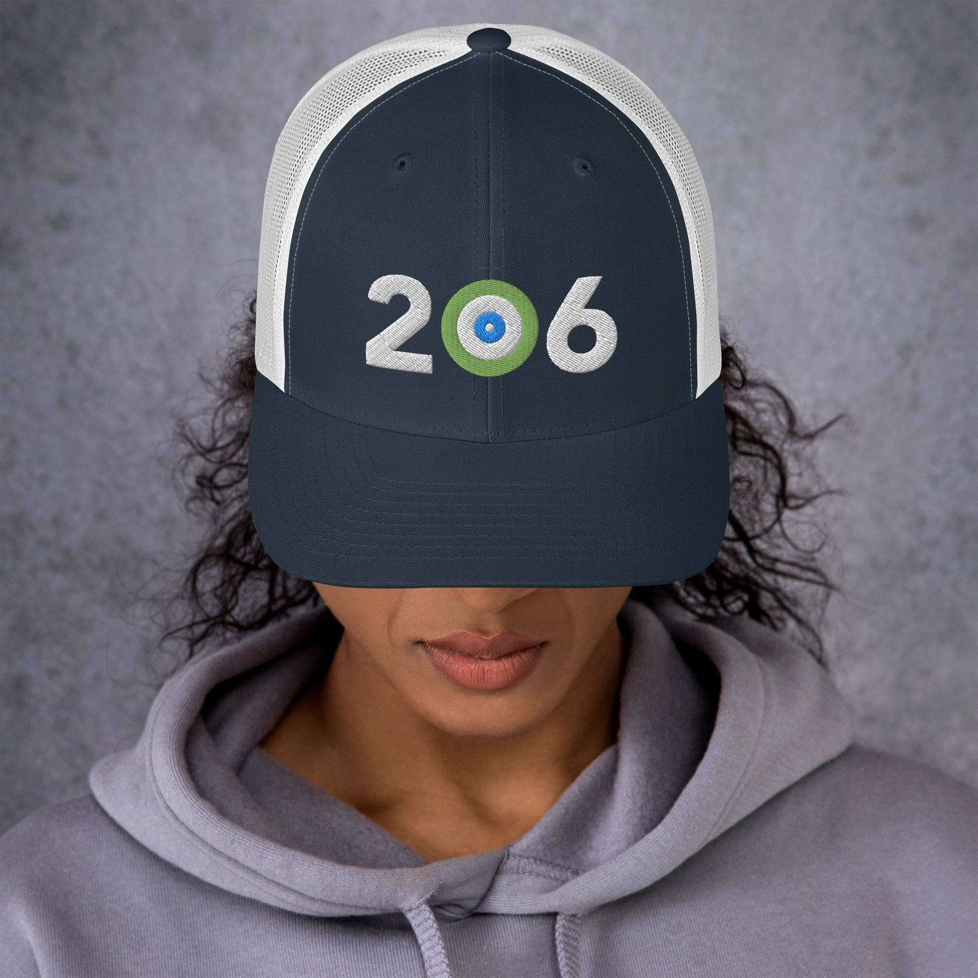 AREA CODE 206 - SEATTLE CURLING CLUB TRUCKER CAP