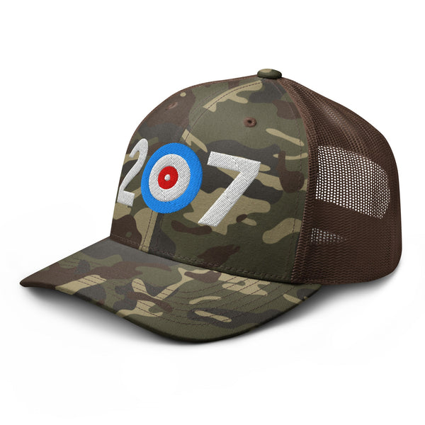 Belfast Curling Area Code 207 - Camouflage trucker hat