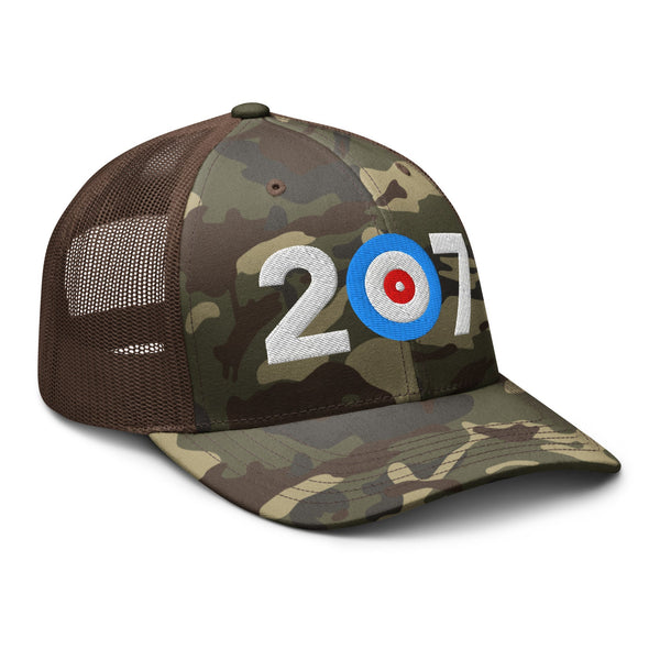 Belfast Curling Area Code 207 - Camouflage trucker hat