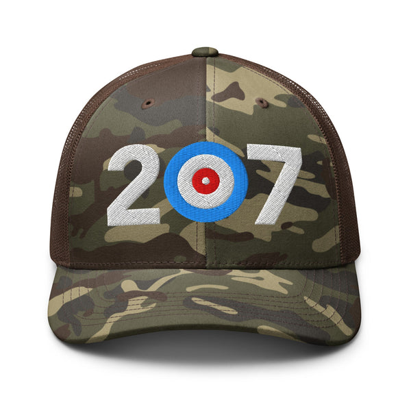 Belfast Curling Area Code 207 - Camouflage trucker hat