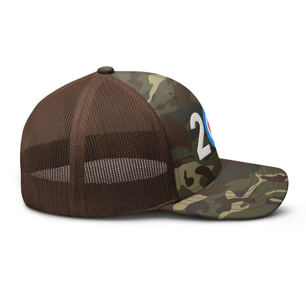 Belfast Curling Area Code 207 - Camouflage trucker hat