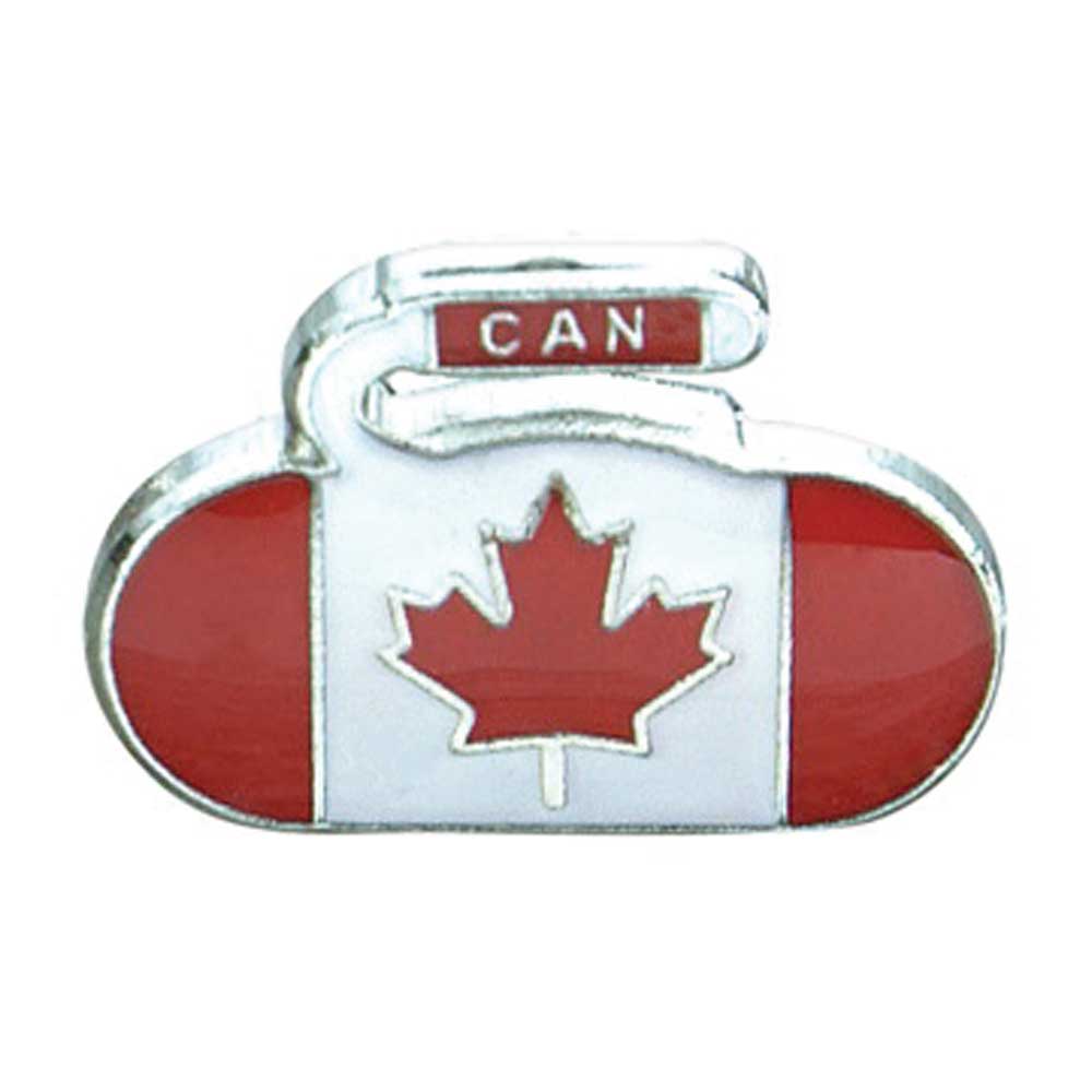 Canada National Curling Rock Flag Pin