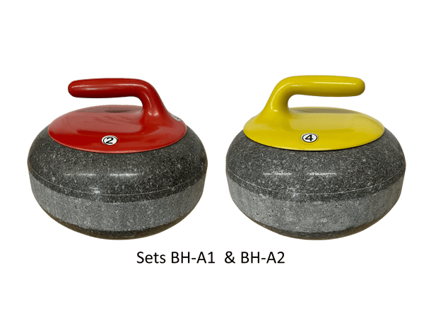 Set of 16 Blue Trefor Curling Rocks (Used, No Inserts)